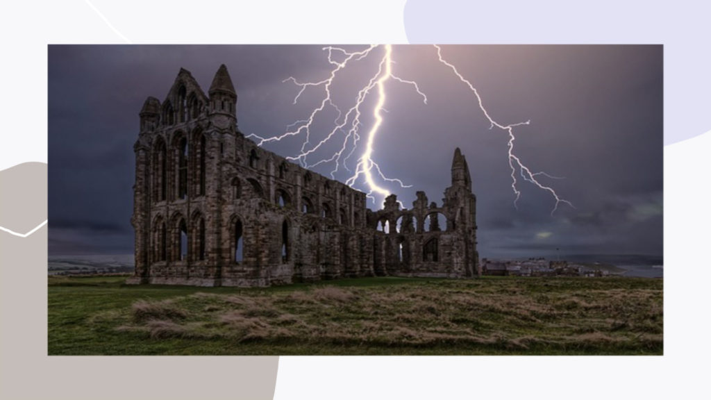 Lightning striking an abandoned medieval church. The danger of getting God's message wrong. Unpardonable sin.